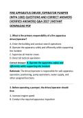 Fire Apparatus Driver&sol;Operator &ndash; Pumper &lpar;NFPA 1002&rpar; Exam Questions and Correct Answers