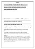 NHA CERTIFIED PHLEBOTOMY TECHNICIAN &NewLine;EXAM LATEST VERSION QUESTIONS AND &NewLine;ANSWERS 2026 EDITION