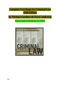 Test Bank for Criminal Law 13th Edition by Thomas Gardner and Terry Anderson isbn-9781305966369 Complete Verified Edition Graded A&plus; Pass Guaranteed&NewLine;