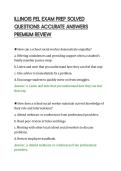 ILLINOIS PEL EXAM PREP SOLVED&NewLine;QUESTIONS ACCURATE ANSWERS&NewLine;PREMIUM REVIEW