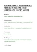 ILLUSTRATED GUIDE TO VETERINARY MEDICAL&NewLine;TERMINOLOGY FINAL PAPER SOLVED&NewLine;QUESTIONS WITH COMPLETE ANSWERS&NewLine;
