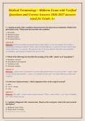 Medical Terminology - Midterm Exam with Verified&NewLine;Questions and Correct Answers 2026-2027 answers &NewLine;rated for Grade A&plus;