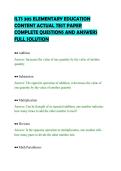 ILTS 305 ELEMENTARY EDUCATION&NewLine;CONTENT ACTUAL TEST PAPER&NewLine;COMPLETE QUESTIONS AND ANSWERS&NewLine;FULL SOLUTION&NewLine;