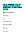 ILTS 305 ELEMENTARY EDUCATION&NewLine;CONTENT EXAM PREP TEST BANK&NewLine;VERIFIED QUESTIONS AND CORRECT&NewLine;ANSWERS&NewLine;