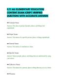 ILTS 305 ELEMENTARY EDUCATION&NewLine;CONTENT EXAM SCRIPT VERIFIED&NewLine;QUESTIONS WITH ACCURATE ANSWERS&NewLine;
