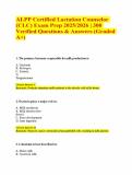 ALPP Certified Lactation Counselor &lpar;CLC&rpar; Exam Prep &lpar;2025-2026&rpar; 300 Verified Questions & Answers &lpar;Graded A&plus;&rpar;&period;pdf&NewLine;&NewLine;