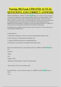 Nursing 306 Exam UPDATED ACTUAL &NewLine;QUESTIONS AND CORRECT ANSWERS