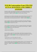 NUR 306 Contraceptions Exam UPDATED &NewLine;ACTUAL QUESTIONS AND CORRECT &NewLine;ANSWERS