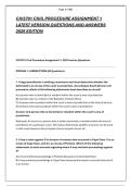 CIV3701 CIVIL PROCEDURE ASSIGNMENT 1 &NewLine;LATEST VERSION QUESTIONS AND ANSWERS &NewLine;2026 EDITION