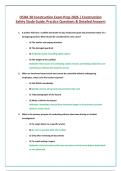 OSHA 30 Construction Actual Exam Questions and Answer Latest Update