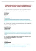 NR 222 Health and Wellness Actual Exam Questions and Answer Latest Update