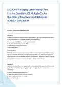CSC &lpar;Cardiac Surgery Certification&rpar; Exam &NewLine;Practice Questions 100 Multiple-Choice &NewLine;Questions with Answers and Rationales &NewLine;ALREADY GRADED A&plus; 