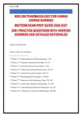 NRG 200 PHARMACOLOGY FOR HUMAN &NewLine;CARING NURSING &NewLine;MIDTERM EXAM PREP GUIDE 2026-2027 &NewLine;250&plus; PRACTICE QUESTIONS WITH VERIFIED &NewLine;ANSWERS AND DETAILED RATIONALES