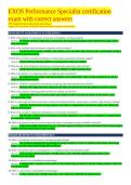 EXOS Performance Specialist certification exam with correct answers 