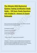 The Ultimate 2026 Mechanical &NewLine;Systems Testing Certification Study &NewLine;Guide &ndash; 100 Exam-Ready Questions &NewLine;with Graded A&plus; Answers & Expert &NewLine;Rationales