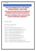 NRG 200&semi;Pharmacology for Human Caring Nursing - Final Exam 2026-2027&colon; 400 Practice Questions with Verified Answers & Detailed Rationales &vert; NCLEX&comma; Nursing&comma; Medical&comma; Allied Health Pharmacology Review