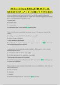 NUR 412 Exam UPDATED ACTUAL &NewLine;QUESTIONS AND CORRECT ANSWERS