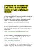 INFORMATICS ATI PROCTORED TEST&NewLine;BANK COMPLETE QUESTIONS AND&NewLine;VERIFIED ANSWERS EXPERT REVIEW&NewLine;RESOURCE&NewLine;