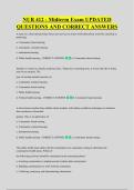 NUR 412 - Midterm Exam UPDATED &NewLine;QUESTIONS AND CORRECT ANSWERS