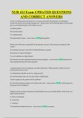 NUR 412 Exam UPDATED QUESTIONS &NewLine;AND CORRECT ANSWERS