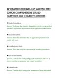 INFORMATION TECHNOLOGY AUDITING 12TH&NewLine;EDITION COMPREHENSIVE SOLVED&NewLine;QUESTIONS AND COMPLETE ANSWERS