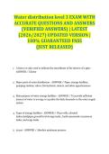 Water distribution level 3 EXAM WITH ACCURATE QUESTIONS AND ANSWERS &lpar;VERIFIED ANSWERS&rpar; &vert; LATEST &lpar;2026&sol;2027&rpar; UPDATED VERSION &vert; 100&percnt; GUARANTEED PASS &lbrace;JUST RELEASED&rcub;