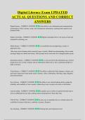 Digital Literacy Exam UPDATED &NewLine;ACTUAL QUESTIONS AND CORRECT &NewLine;ANSWERS