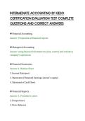 INTERMEDIATE ACCOUNTING BY KIESO&NewLine;CERTIFICATION EVALUATION TEST COMPLETE&NewLine;QUESTIONS AND CORRECT ANSWERS