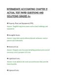 INTERMEDIATE ACCOUNTING CHAPTER 21&NewLine;ACTUAL TEST PAPER QUESTIONS AND&NewLine;SOLUTIONS GRADED A&plus;