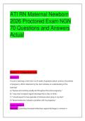 ATI RN Maternal Newborn &NewLine;2026 Proctored Exam NGN &NewLine;70 Questions and Answers &NewLine;Actual