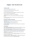 Class 11 Biology Chapter - Cell&colon; Structure and Functions Notes for NEET
