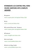 INTERMEDIATE ACCOUNTING FINAL PAPER&NewLine;SOLVED QUESTIONS WITH COMPLETE&NewLine;ANSWERS