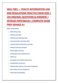 WGU C801 &mdash; HEALTH INFORMATION LAW &NewLine;AND REGULATIONS PRACTICE EXAM 2026 &vert; &NewLine;150 ORIGINAL QUESTIONS & ANSWERS &vert; &NewLine;DETAILED RATIONALES &vert; COMPLETE EXAM &NewLine;PREP GRADED A&plus; 