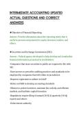 INTERMEDIATE ACCOUNTING UPDATED&NewLine;ACTUAL QUESTIONS AND CORRECT&NewLine;ANSWERS