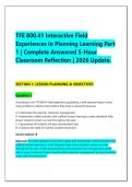 TFE 800&period;41 Interactive Field &NewLine;Experiences in Planning Learning Part &NewLine;1 &vert; Complete Answered 5-Hour &NewLine;Classroom Reflection &vert; 2026 Update&period; 
