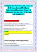 Family Practice Guidelines&comma; 6th Edition by &NewLine;Jill C&period; Cash &colon; Essential Test Bank &semi; &NewLine;Authenticated Questions&comma; Answers & &NewLine;Rationales &vert; Nursing Exam Review and &NewLine;Practice Resource