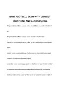 NFHS FOOTBALL EXAM WITH CORRECT QUESTIONS AND ANSWERS 2026