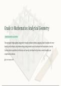 Grade 10 Mathematics - Analytical Geometry