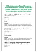 BSN3A Nursing Leadership and Management Exam Practice Questions & Verified Answers with Explained Rationales &lpar;2026&sol;2027 Latest Update&rpar; Comprehensive 250-Question Practice Exam&NewLine;