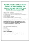 BSN3A Nursing Research Exam Practice Questions & &lbrack;Verified Answers&rsqb;&comma; Plus Explained Rationales &vert; 2026&sol;2027 Latest Update &vert; Instant Download PDF