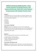BSN3A Community Health Nursing &ndash; Exam Practice Questions & Verified Answers with Explained Rationales &lpar;2026&sol;2027 Latest Update&rpar; Comprehensive 250-Question Practice Exam