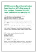 BSN3A Evidence-Based Nursing Practice Exam Questions & &lbrack;Verified Answers&rsqb;&comma; Plus Explained Rationales &vert; 2026&sol;2027 Latest Update &vert; Instant Download PDF