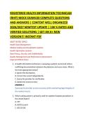 REGISTERED HEALTH INFORMATION TECHNICIAN &NewLine;&lpar;RHIT&rpar; MOCK EXAM150 COMPLETE QUESTIONS &NewLine;AND ANSWERS &vert; CONTENT WELL ORGANIZED &NewLine;2026&sol;2027 NEWTEST UPDATE &vert; 100 &percnt; RATED AND &NewLine;VERIFIED SOLUTIONS &vert; GET AN A&plus; NEW &NewLine;VERSION&excl;&excl;&excl; INSTANT PDF 