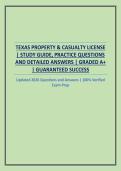 TEXAS PROPERTY & CASUALTY LICENSE &vert; STUDY GUIDE&comma; PRACTICE QUESTIONS AND DETAILED ANSWERS