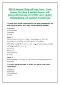 BSN3A Nursing Ethics and Legal Issues &ndash; Exam Practice Questions & Verified Answers with Explained Rationales &lpar;2026&sol;2027 Latest Update&rpar; Comprehensive 250-Question Practice Exam