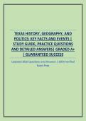 TEXAS HISTORY&comma; GEOGRAPHY&comma; AND POLITICS&colon; KEY FACTS AND EVENTS &vert; STUDY GUIDE&comma; PRACTICE QUESTIONS AND DETAILED ANSWERS