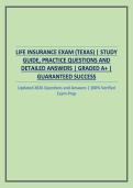 LIFE INSURANCE EXAM &lpar;TEXAS&rpar; &vert; STUDY GUIDE&comma; PRACTICE QUESTIONS AND DETAILED ANSWERS