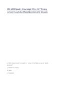 NSG 6020 Week 6 Knowledge 2026&ndash;2027 Nursing Lecture Knowledge Check Questions and Answers