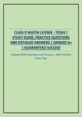 CLASS D WATER LICENSE - TEXAS &vert; STUDY GUIDE&comma; PRACTICE QUESTIONS AND DETAILED ANSWERS