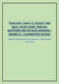 TEXAS GOV&colon; CHAP 6-11 QUIZLET AND QUIZ &vert; STUDY GUIDE&comma; PRACTICE QUESTIONS AND DETAILED ANSWERS